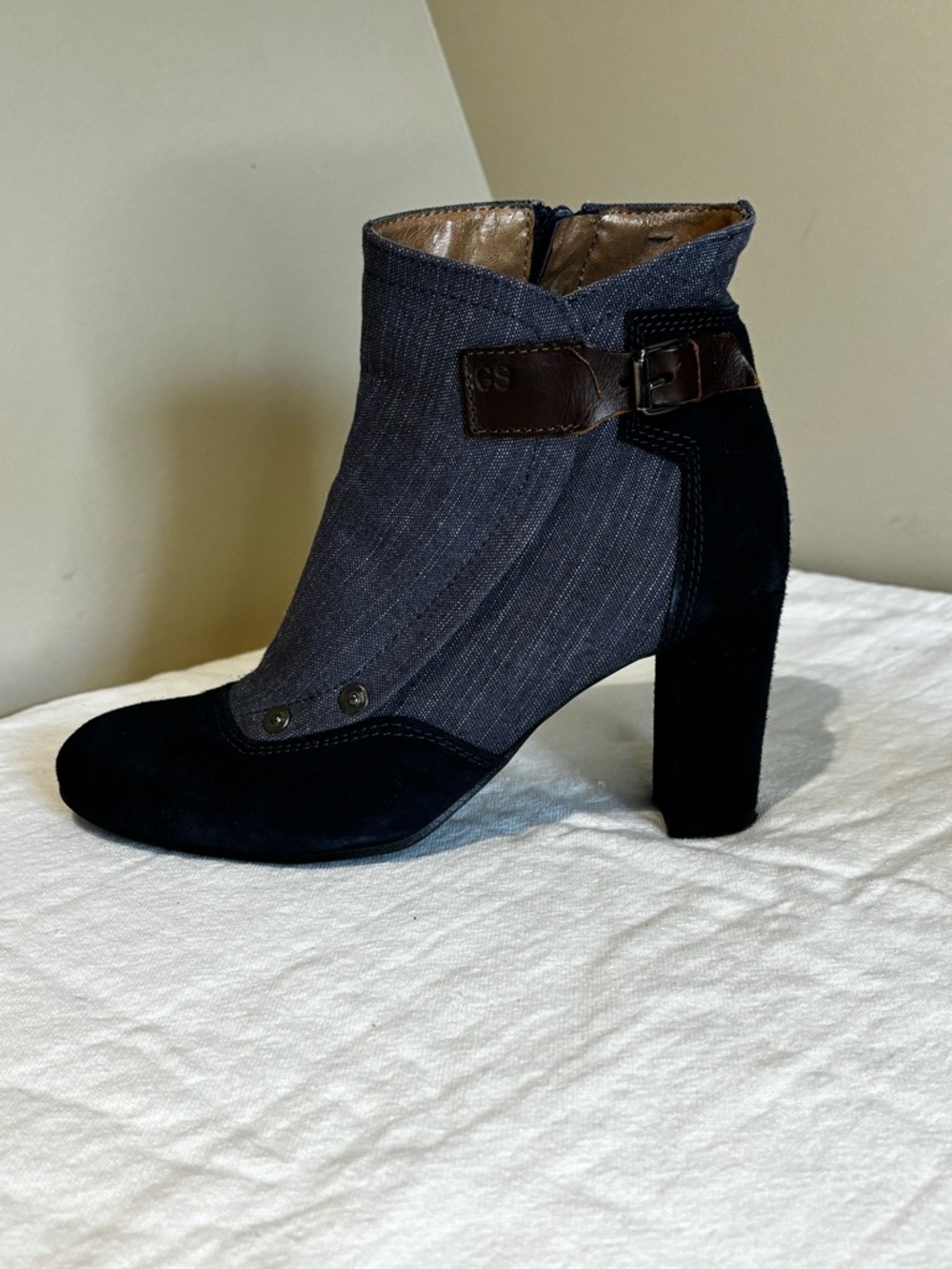 G-Star RAW Denim & Suede Mixed Media Ankle Boots - Made in Italy